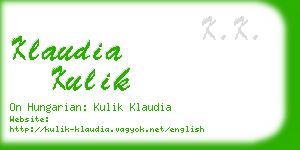 klaudia kulik business card